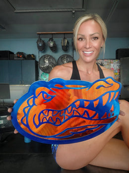 Powder coated sports team metal artwork by Elite Metalworking