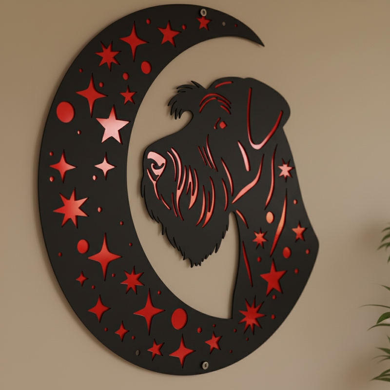 Kerry Blue Terrier "On The Moon" Metal Art