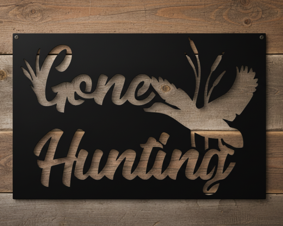 Duck 'Gone Hunting' Metal Art