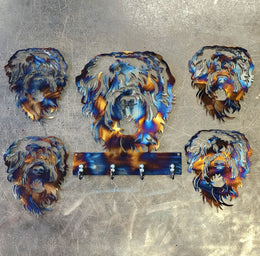 Dog portrait and leash hanger set by Elite Metalworking