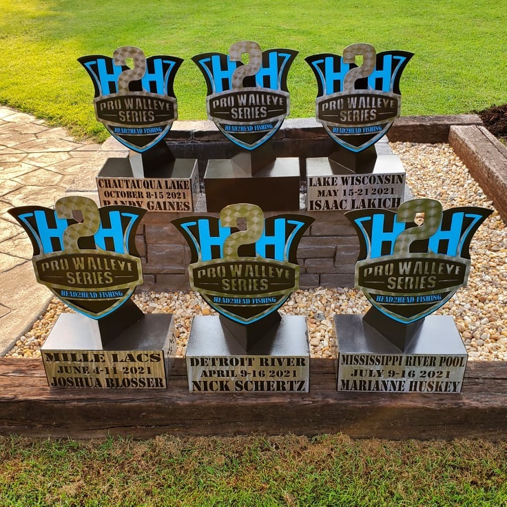 Pro Walleye Series trophy set by Elite Metalworking