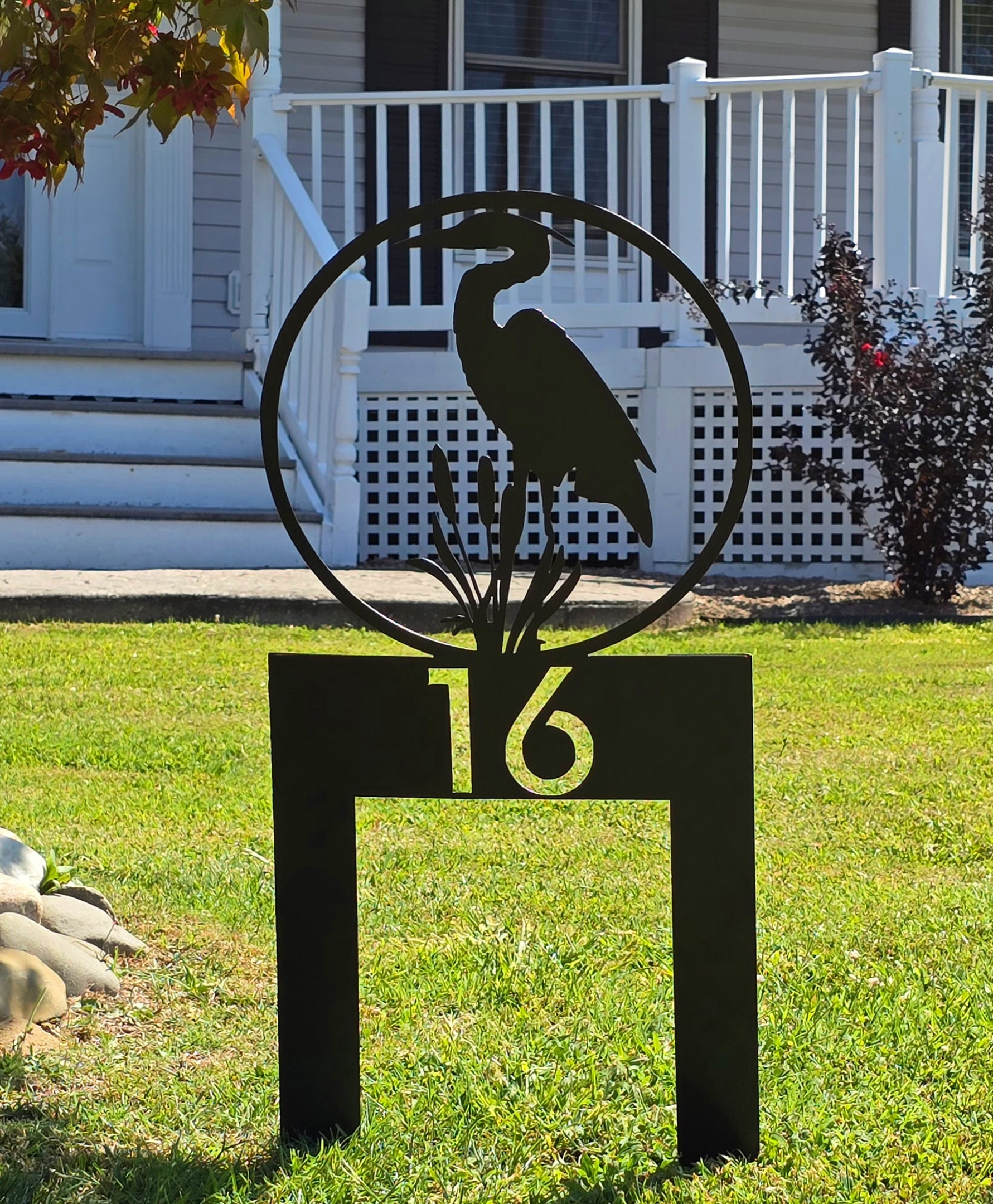 Blue Heron Address & Name Sign
