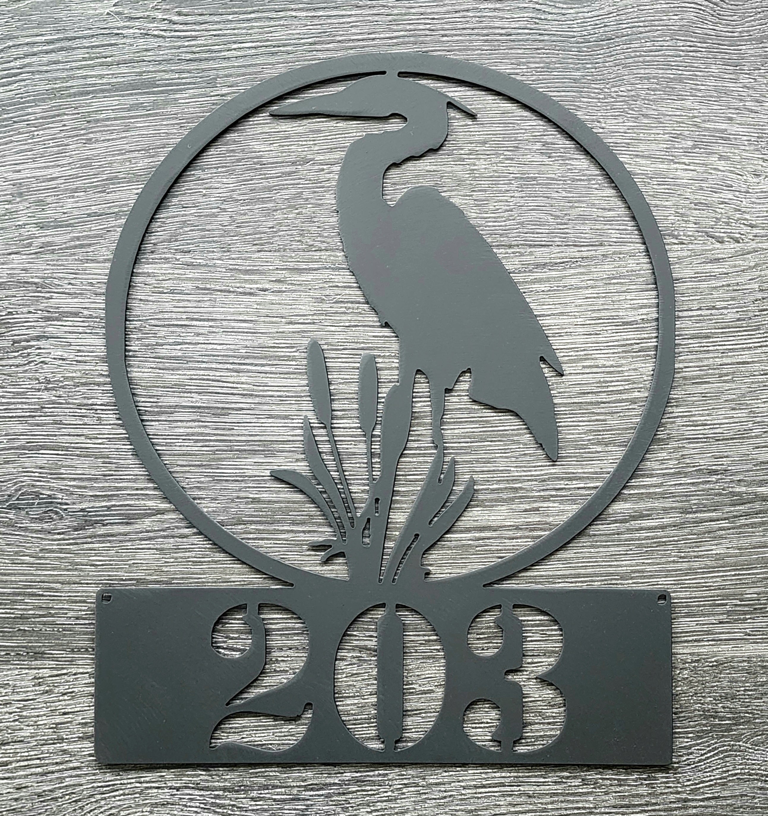 Blue Heron Address & Name Sign