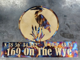 Blue Heron Personalized Metal Sign
