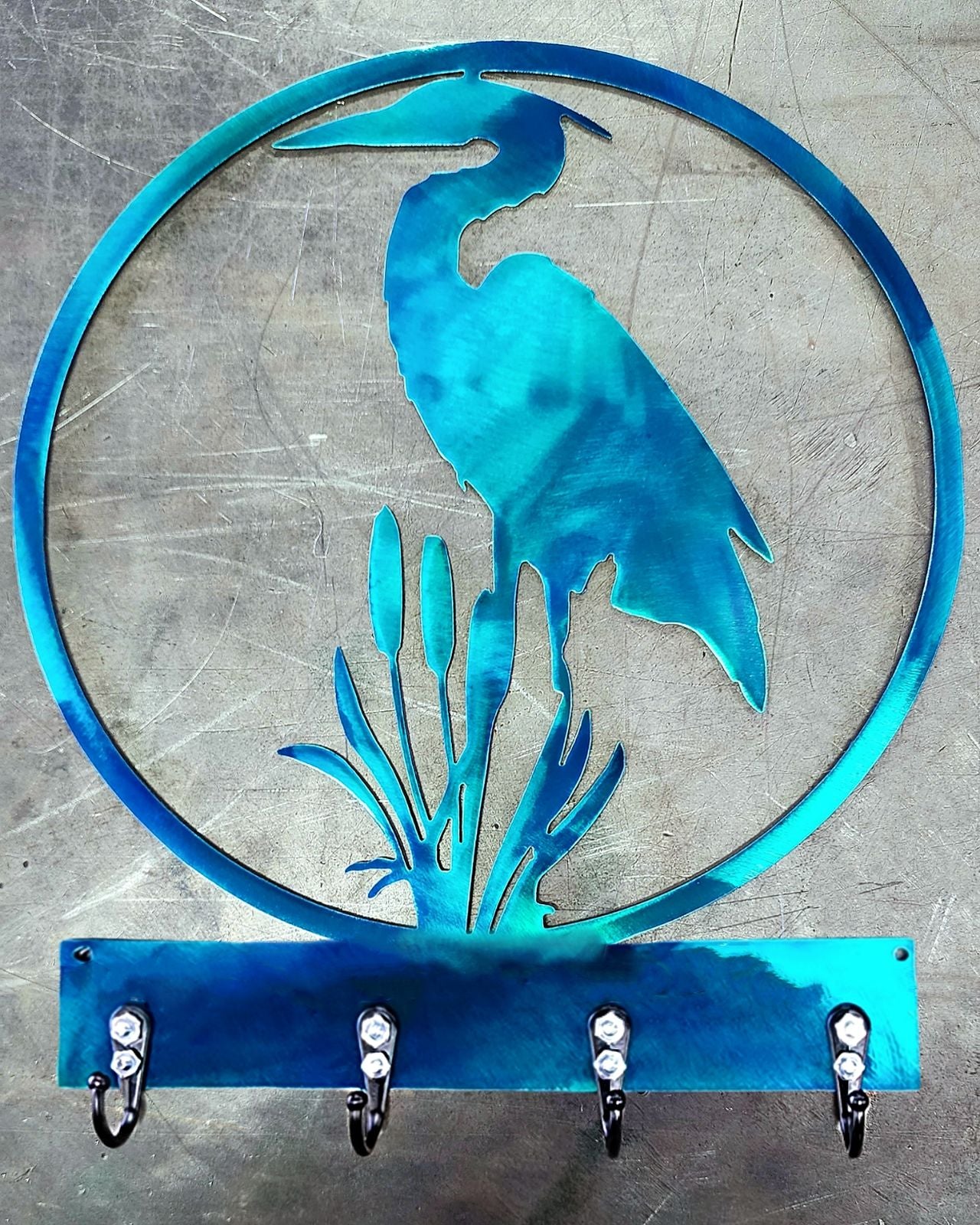 Blue Heron #1 Key & Leash Hanger