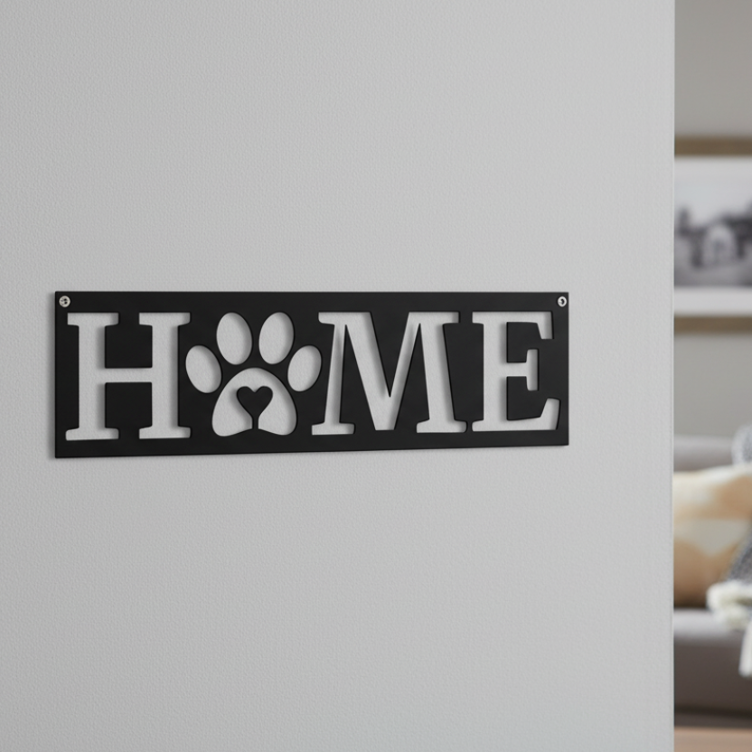 Home Dog Paw Metal Art