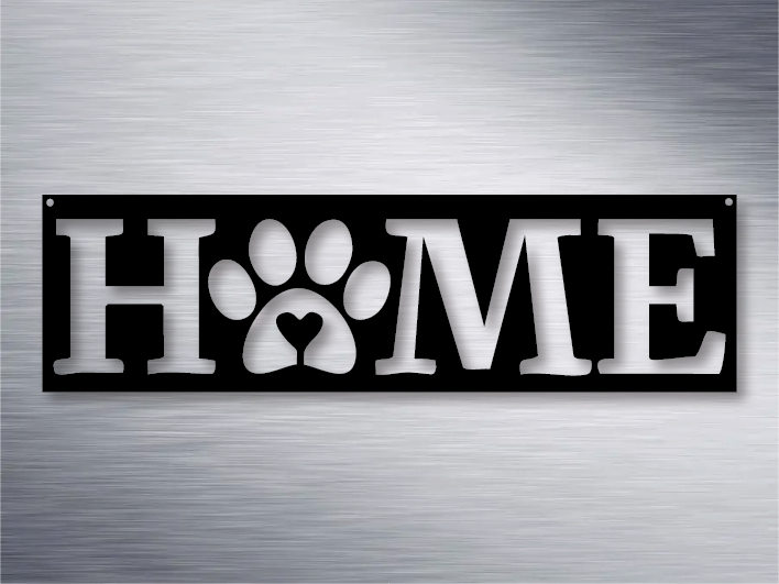 Home Dog Paw Metal Art