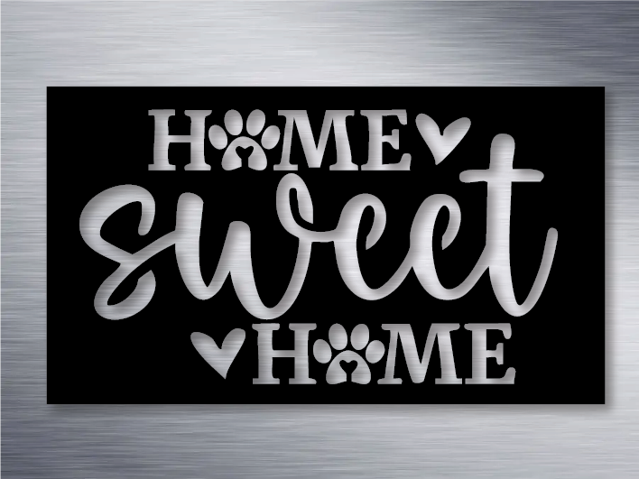 Home Sweet Home Paw Metal Art