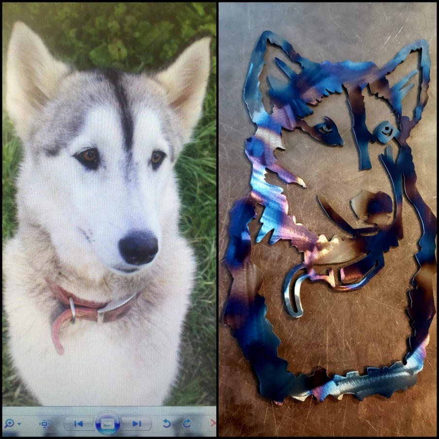 Custom dog metal art example by Elite Metalworking