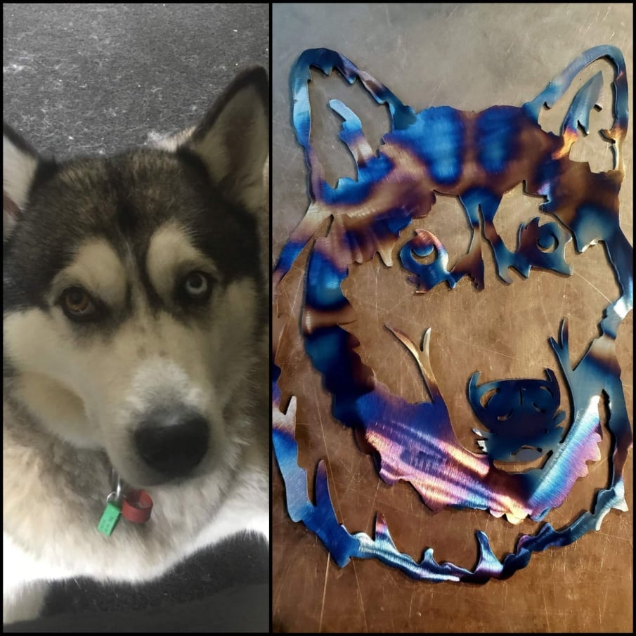 Custom dog metal art example by Elite Metalworking