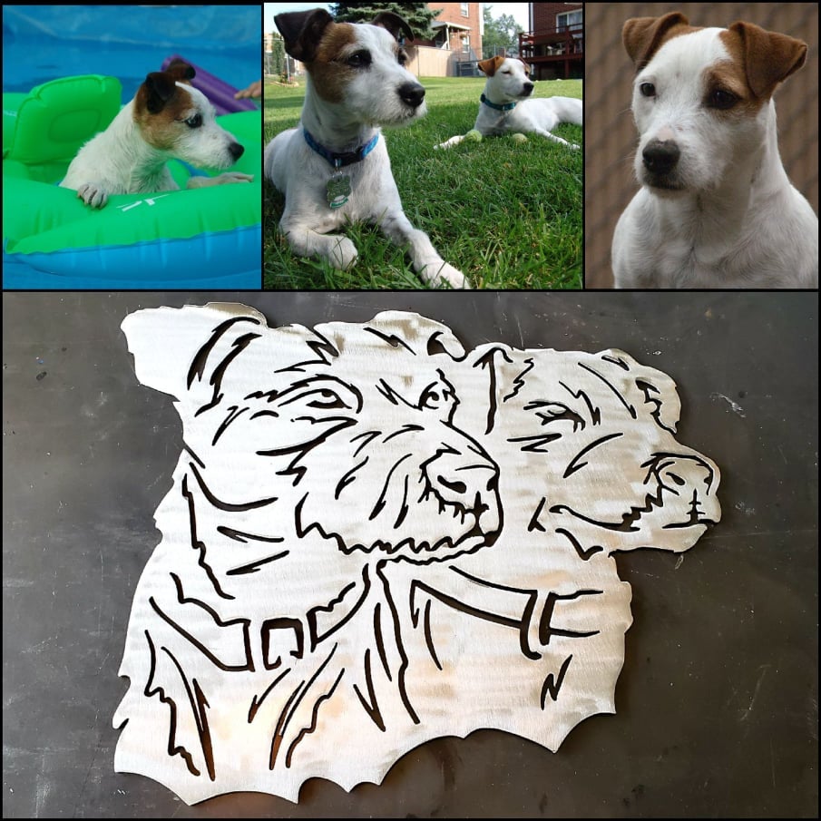 Custom dog metal art example by Elite Metalworking