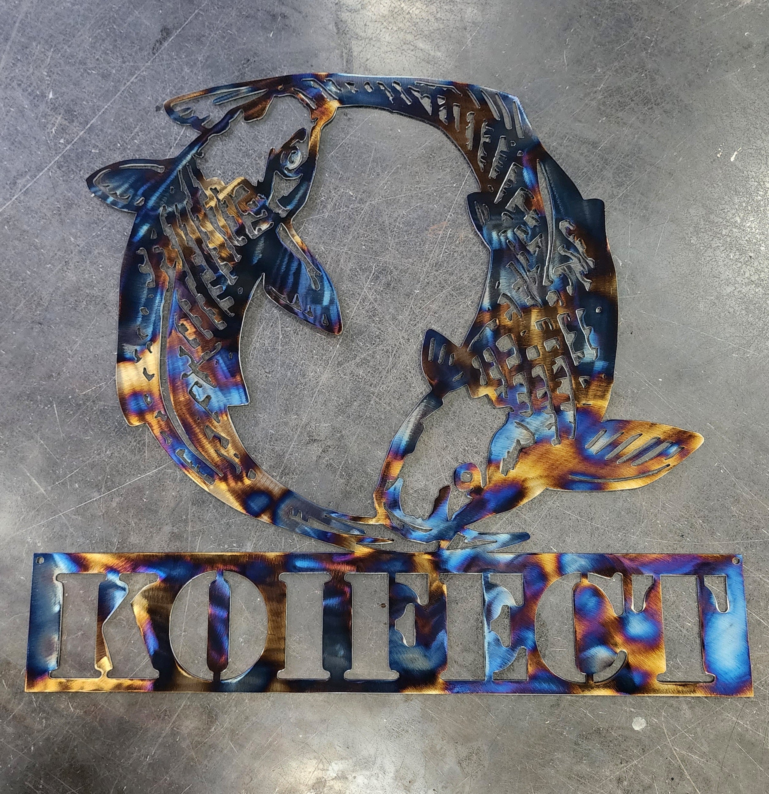 Koi Fish Metal Art