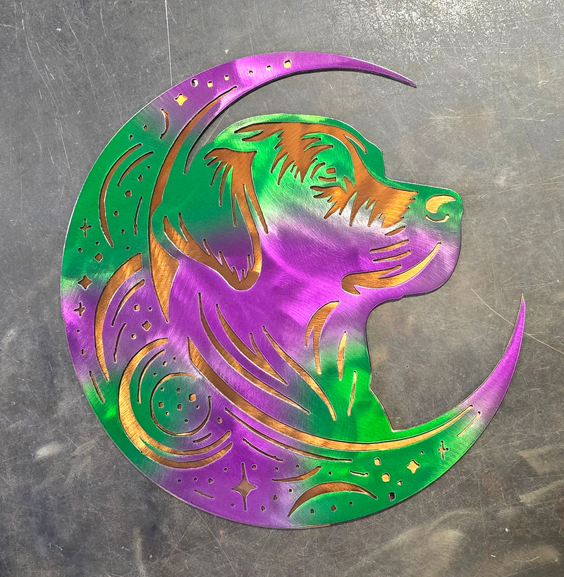 Labrador Retriever "On The Moon" Metal Art