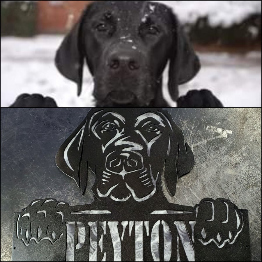 Custom dog metal art example by Elite Metalworking