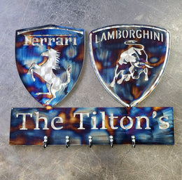 Ferrari and Lamborghini family sign by Elite Metalworking