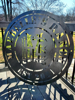 Farm monogram with trees and fencing by Elite Metalworking