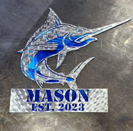 Blue Marlin Metal Wall Art