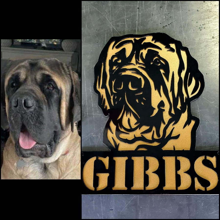 Custom dog metal art example by Elite Metalworking