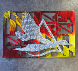 Bird silhouette on Maryland flag by Elite Metalworking