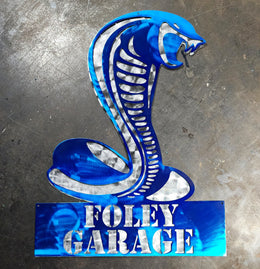 Foley Garage cobra sign by Elite Metalworking