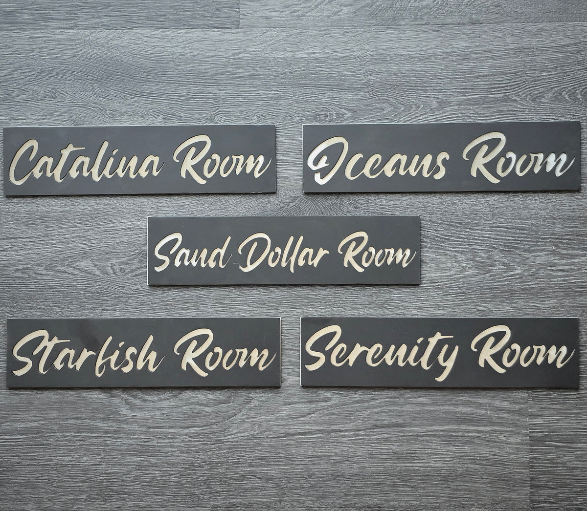Coastal room nameplate set by Elite Metalworking