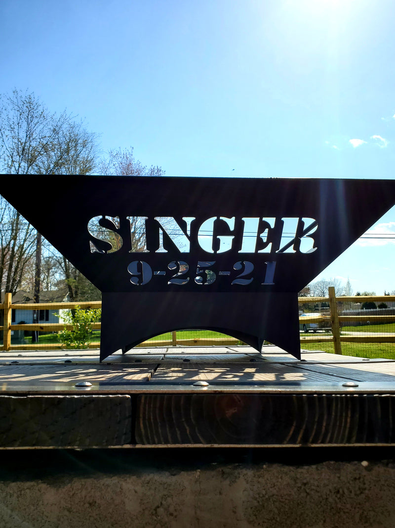 Personalized Text- Fire Pit Design Side