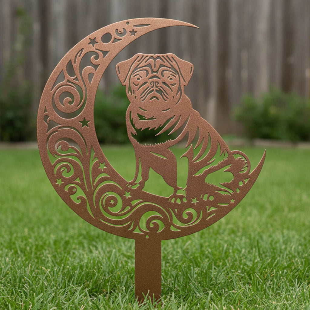 Dogs On The Moon – Pug #2 Lawn & Garden Stake