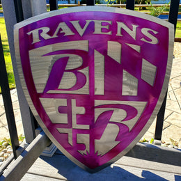 Powder coated sports team metal artwork by Elite Metalworking