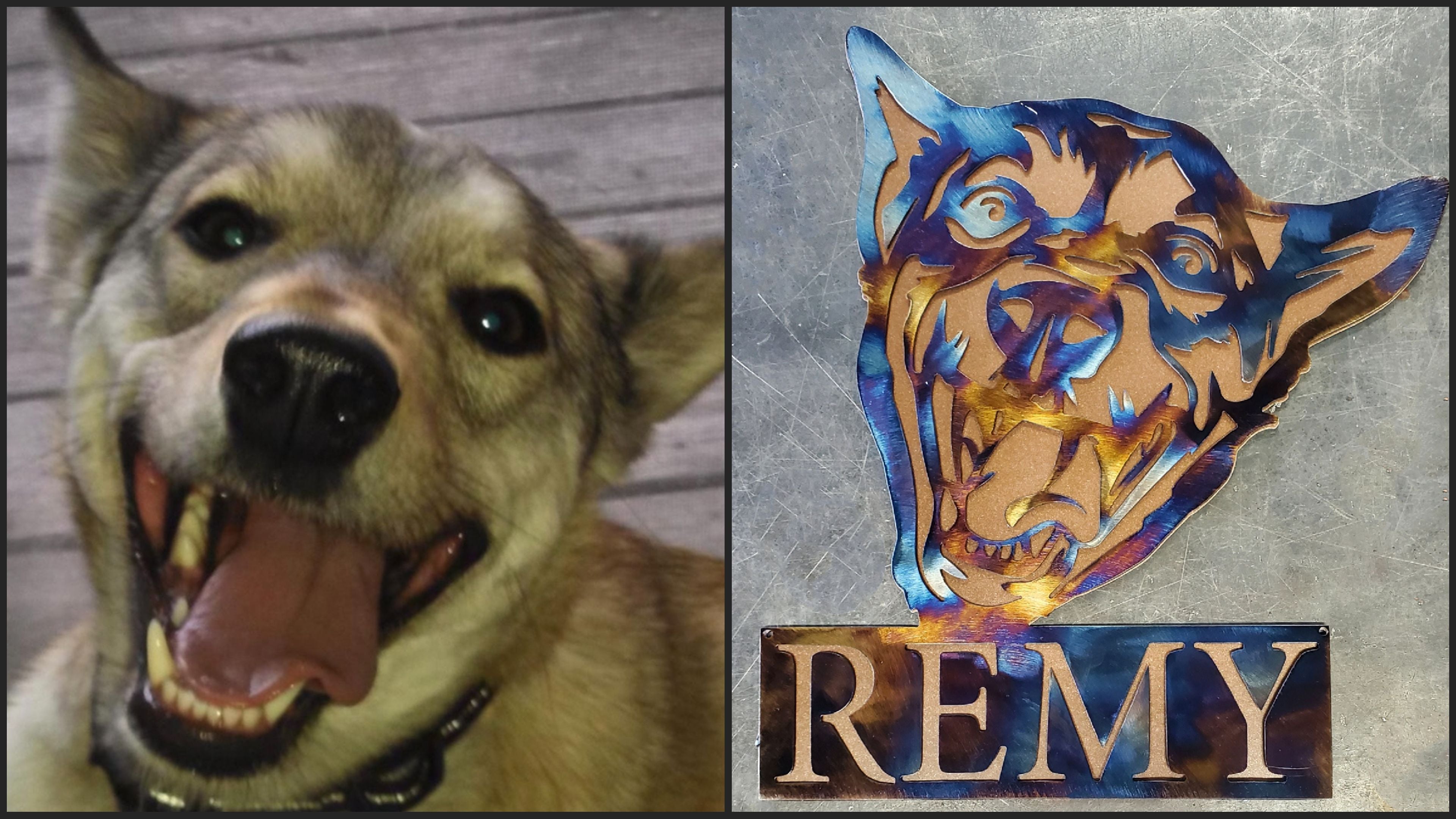Custom dog metal art example by Elite Metalworking