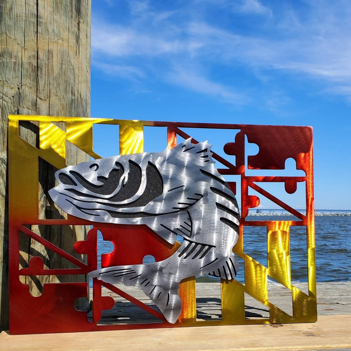 Custom Fishing Tournament Metal Trophies & Awards