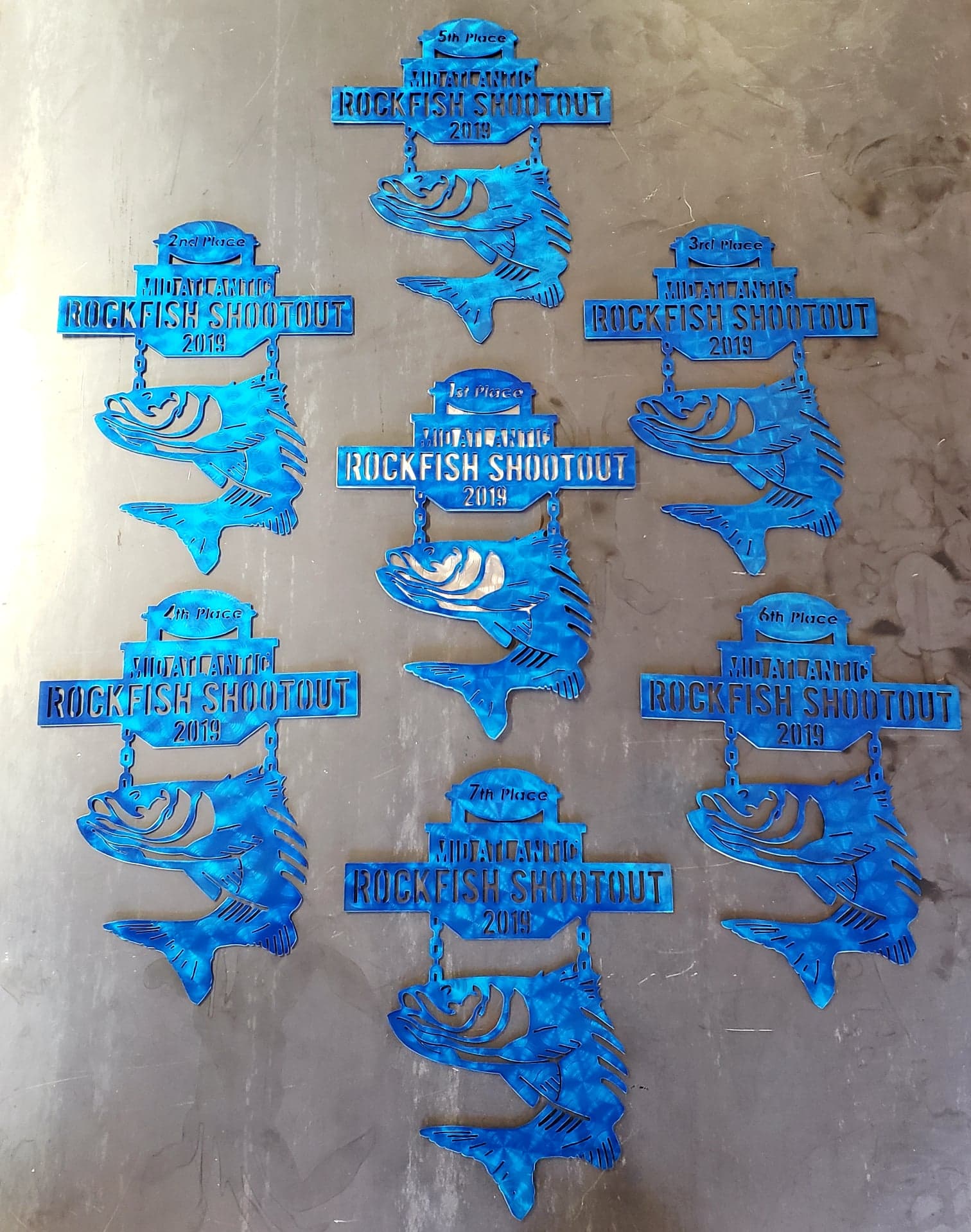 Custom Fishing Tournament Metal Trophies & Awards