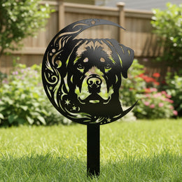 Rottweiler Moon Garden Stake