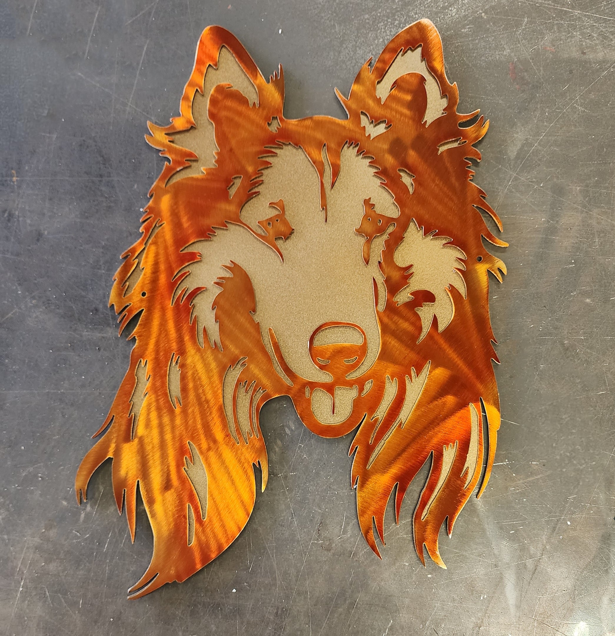 Rough Collie Metal Art