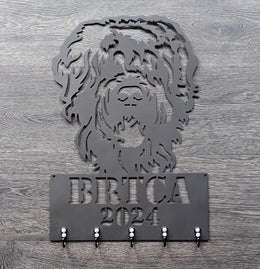 Black Russian Terrier Key & Leash Hanger