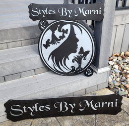 Styles by Marni salon signs by Elite Metalworking
