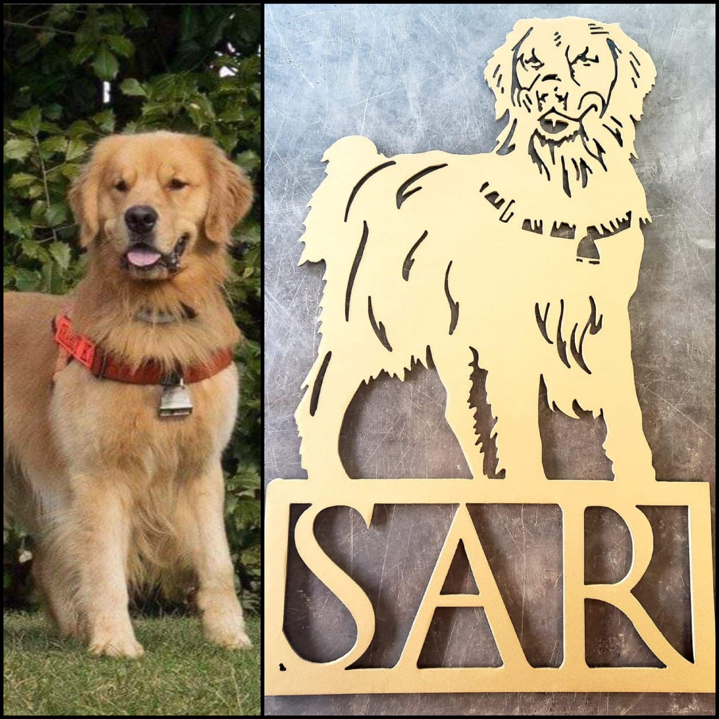 Custom dog metal art example by Elite Metalworking