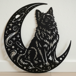 Mudi Moon Metal Wall Art