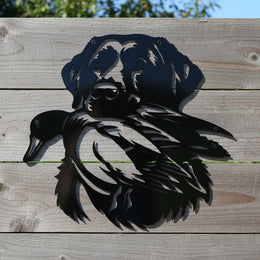 Labrador Retriever & Duck Metal Wall Art
