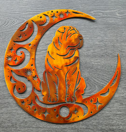 Shar Pei Moon Metal Wall Art
