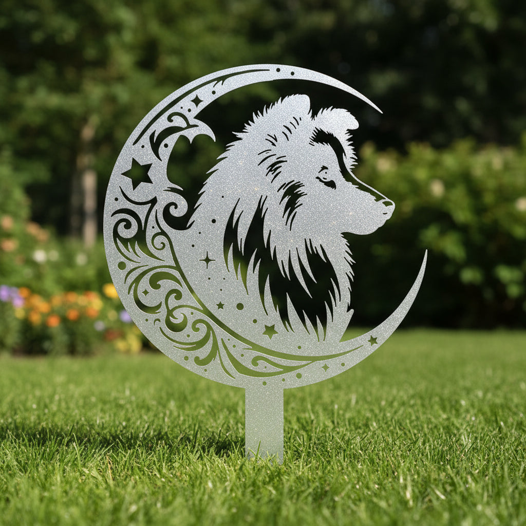 Dogs On The Moon – Sheltie Lawn & Garden Stake