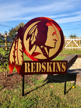 Football-themed garden stakes by Elite Metalworking