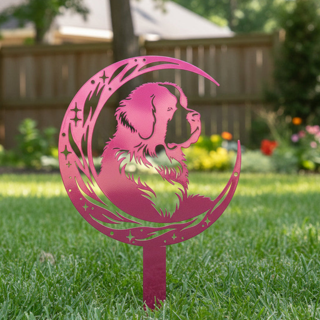 Dogs On The Moon – St. Bernard Lawn & Garden Stake