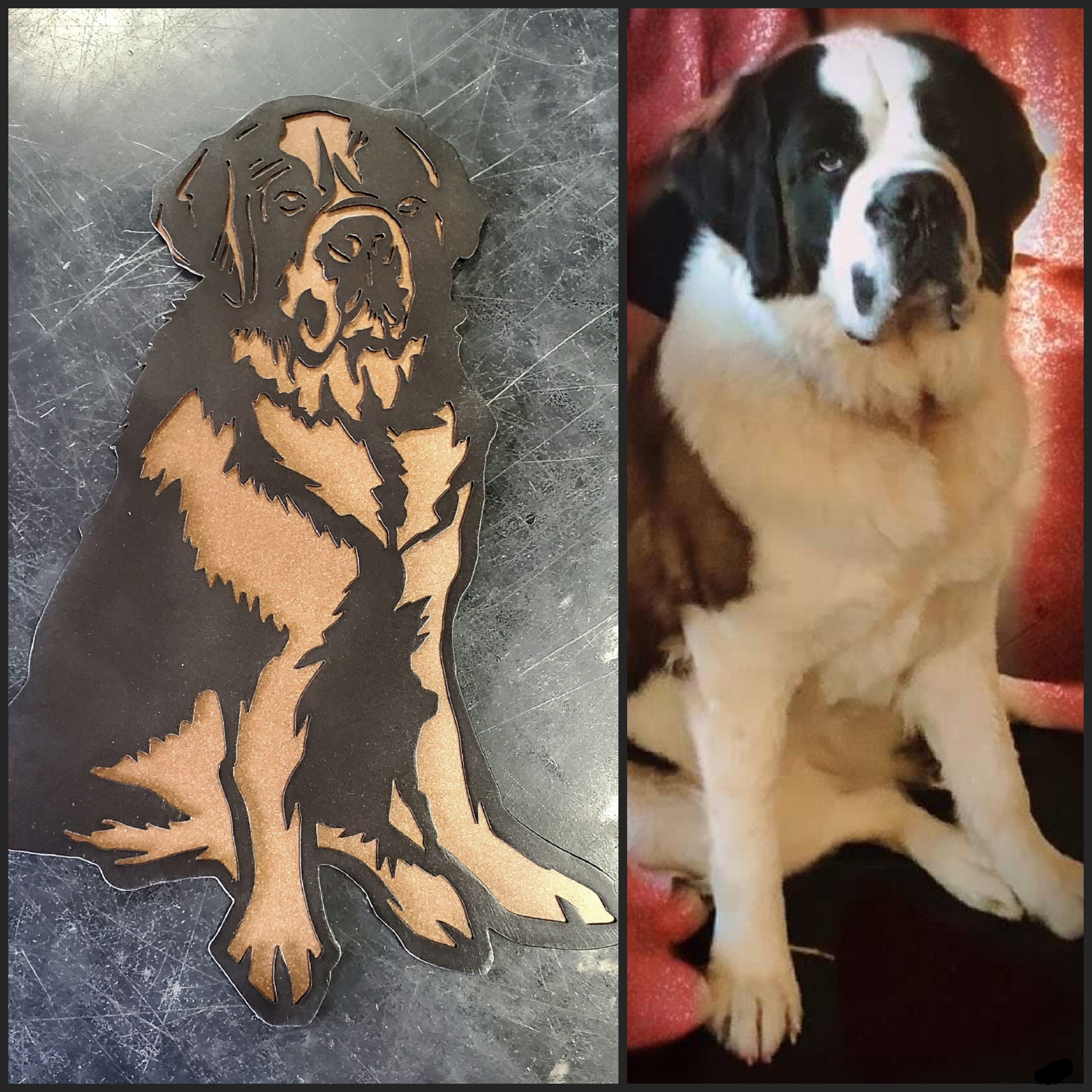 Custom dog metal art example by Elite Metalworking