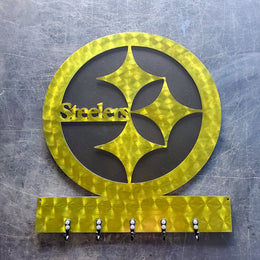 Yellow and silver sports key hanger by Elite Metalworking