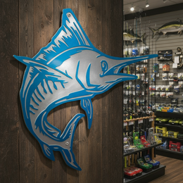 White Marlin Metal Wall Art