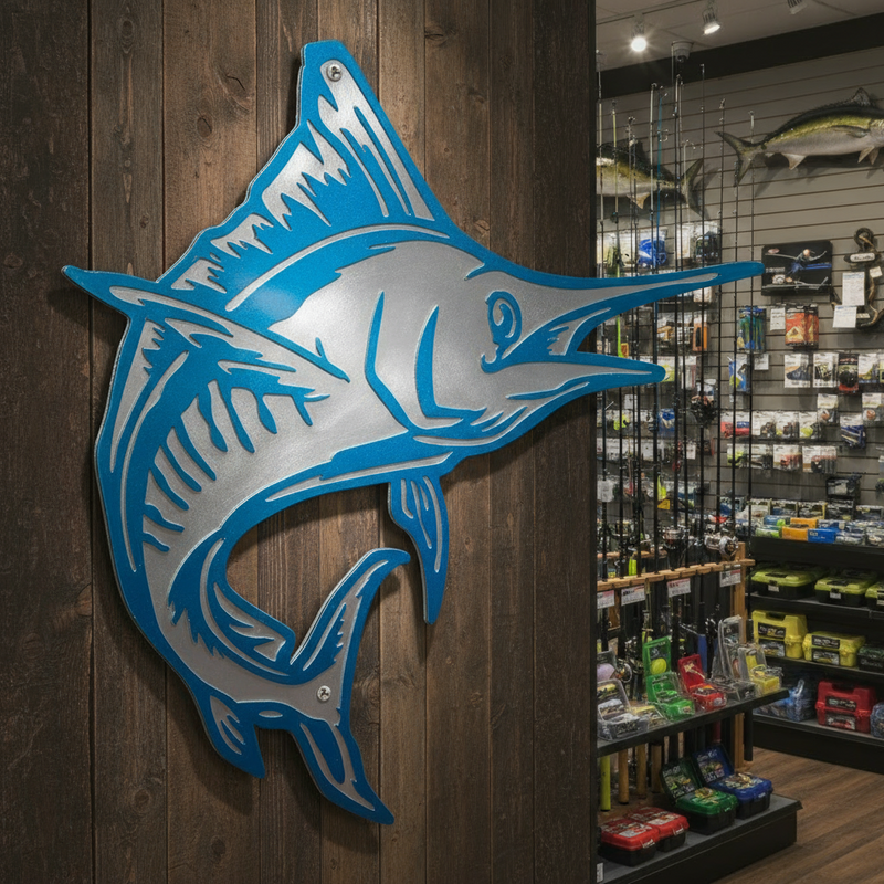 White Marlin Metal Art