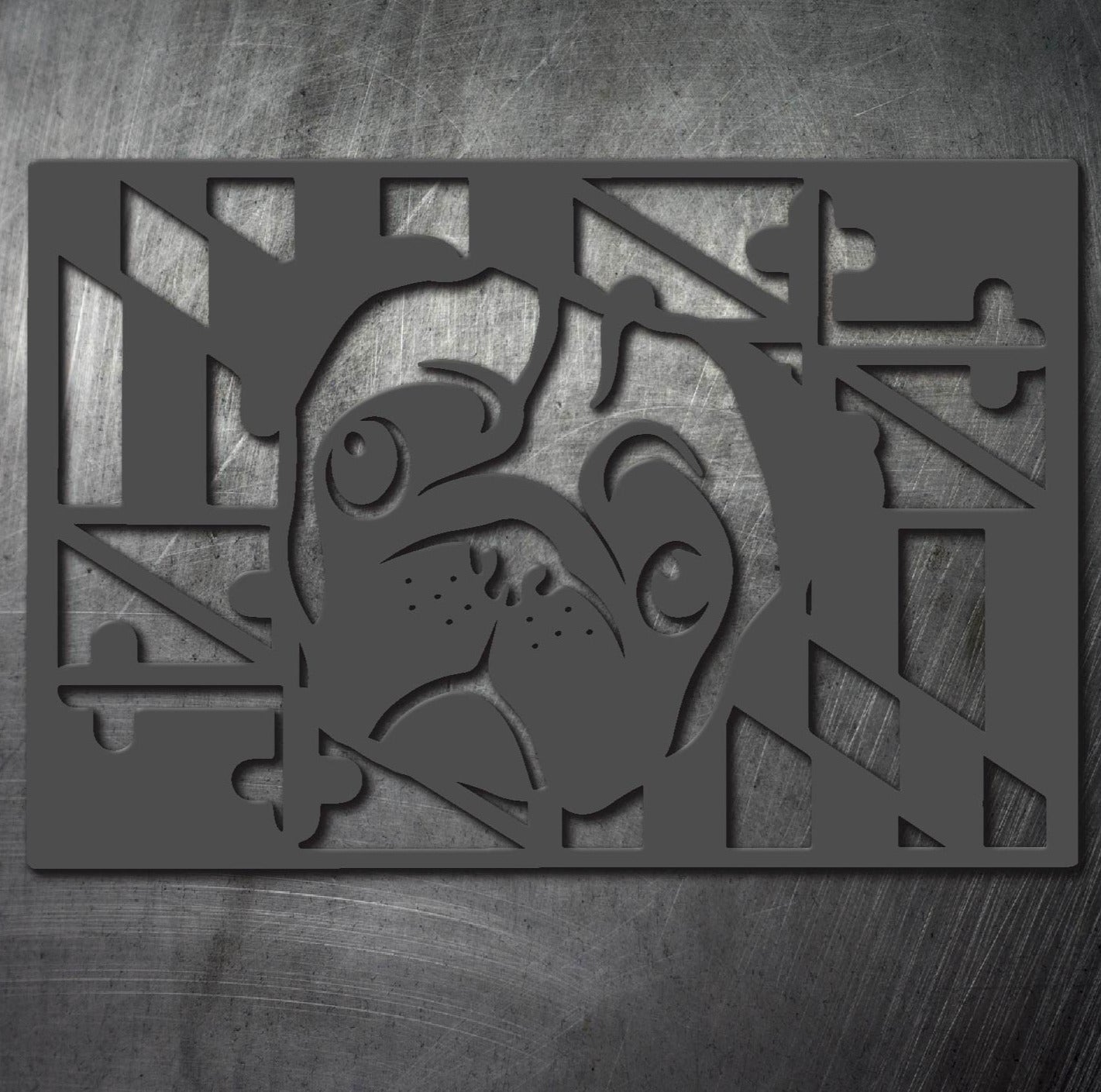 Maryland Pug Metal Art