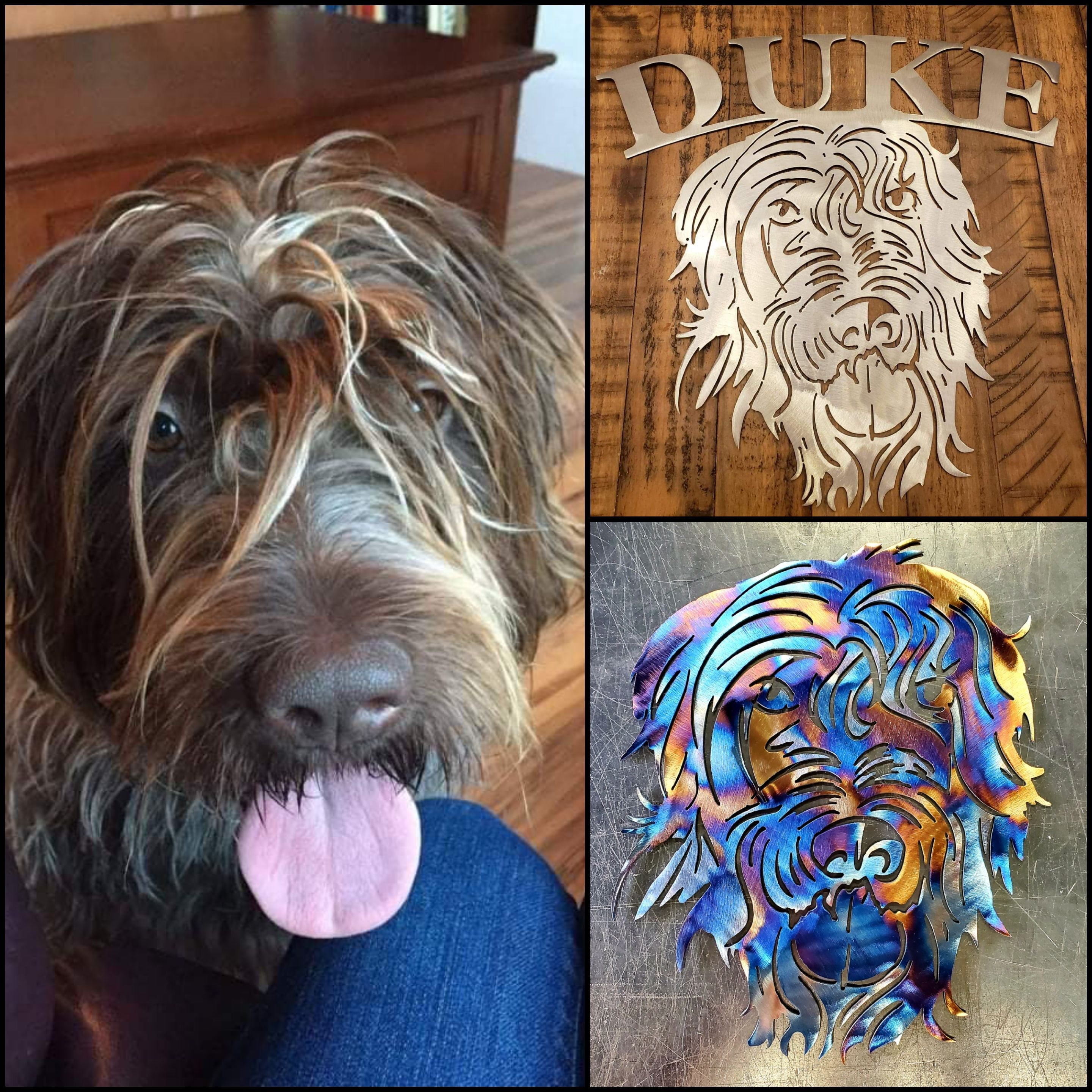 Custom dog metal art example by Elite Metalworking