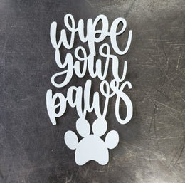 Wipe Your Paws Metal Wall Art