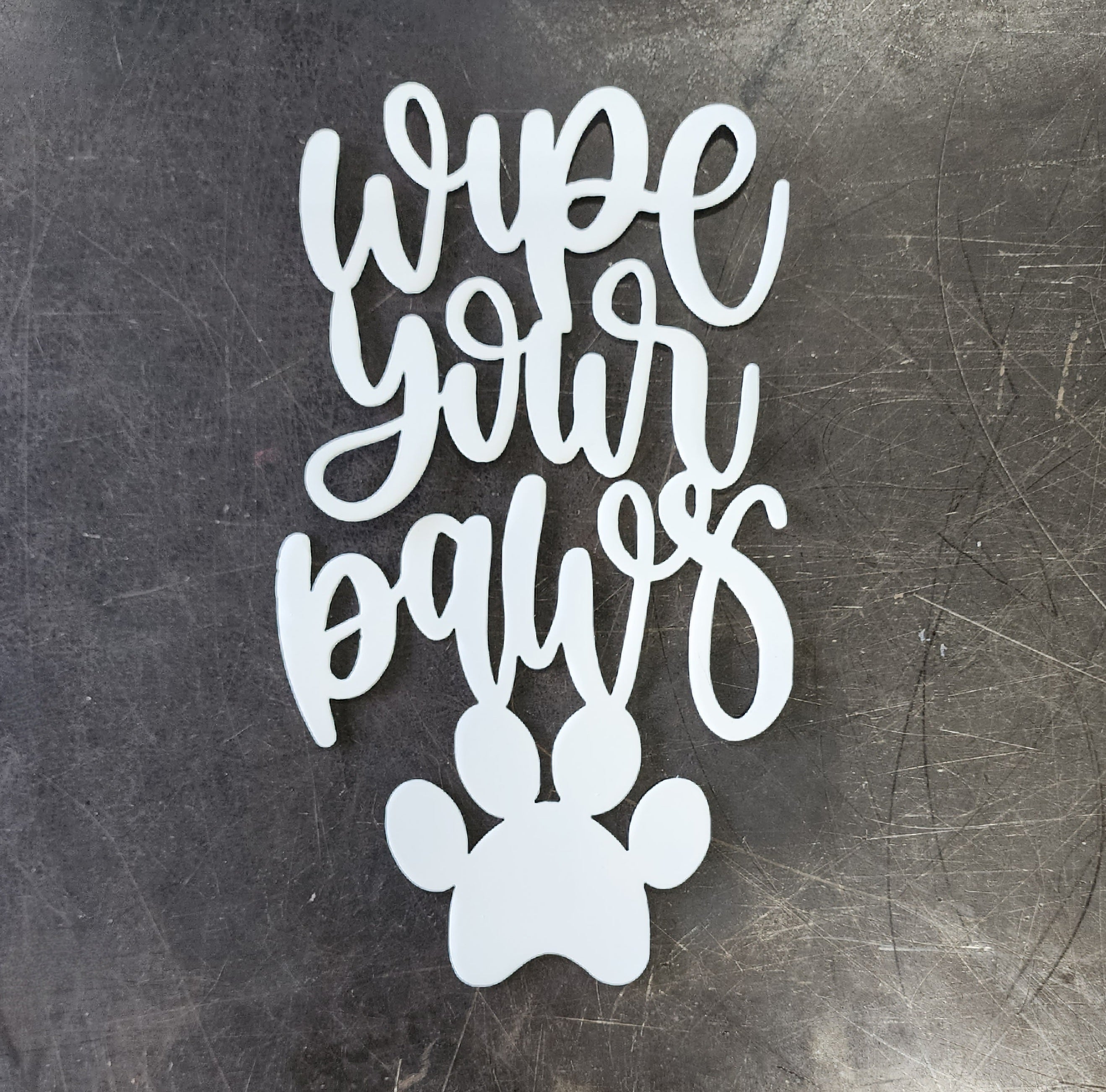 Wipe Your Paws Metal Art